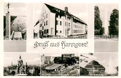 AK / Ansichtskarte Hannover Moschee Haus der Jugend Herrenhausen Fontaene Rathaus Cafe am Kroepcke und Opernhaus Am Stadthallengarten Hannover