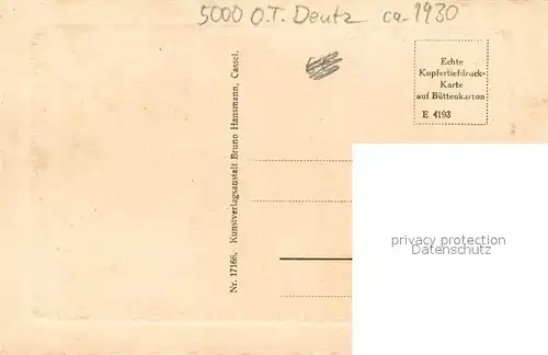 AK / Ansichtskarte Koeln_Rhein Haengebruecke Koeln_Rhein