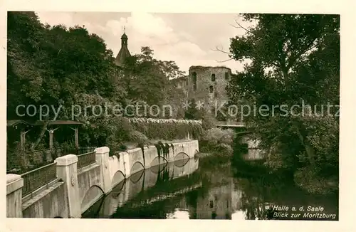 AK / Ansichtskarte Halle_Saale Blick zur Moritzburg Halle_Saale