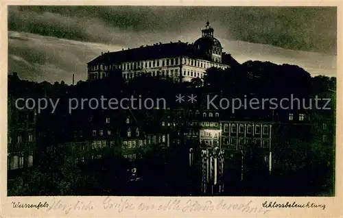 AK / Ansichtskarte Weissenfels_Saale Schloss unter Beleuchtung bei Nacht Weissenfels_Saale