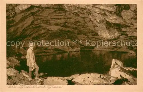 AK / Ansichtskarte Uftrungen Heimkehle Groesste Hoehle Deutschlands Tyrahalle mit Tyrasee Uftrungen