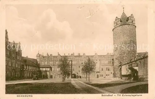 AK / Ansichtskarte Bernburg_Saale Schlosshof Till Eulenspiegel Turm Feldpost Bernburg_Saale