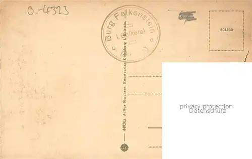 AK / Ansichtskarte Falkenstein_Harz Blick zur Burg Falkenstein_Harz