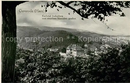 AK / Ansichtskarte Gernrode_Harz Panorama Blick auf Kurhotel Stubenberg Gernrode Harz