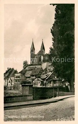 AK / Ansichtskarte Quedlinburg Partie am Schlossberg Quedlinburg