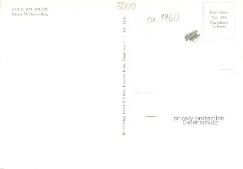 AK / Ansichtskarte Koeln_Rhein Kaiser Wilhelm Ring Springbrunnen Koeln_Rhein