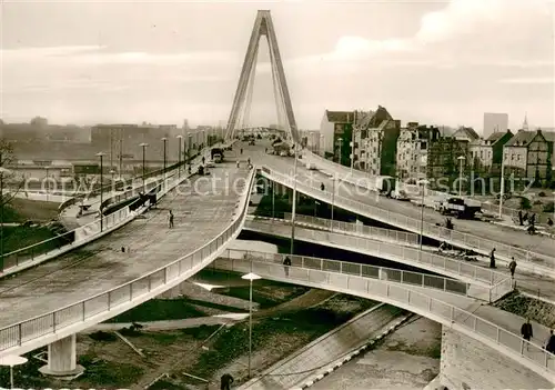 AK / Ansichtskarte Koeln_Rhein Severinsbruecke Ab und Auffahrten von Deutz aus gesehen Koeln_Rhein