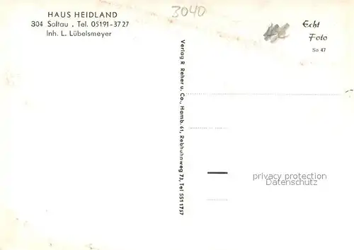AK / Ansichtskarte Soltau Haus Heidland Gastraum Soltau