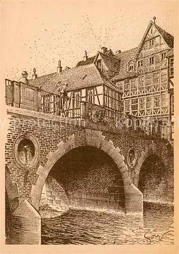 AK / Ansichtskarte Hannover Baudenkmal Bruecke Kuenstlerkarte Hannover