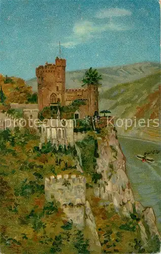 AK / Ansichtskarte Trechtingshausen Burg Rheinstein Litho Trechtingshausen