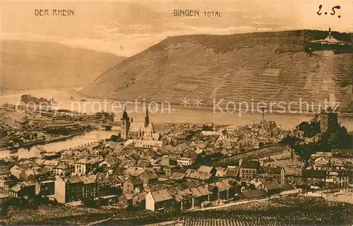 AK / Ansichtskarte Bingen_Rhein Total mit Burg Klopp Bingen Rhein