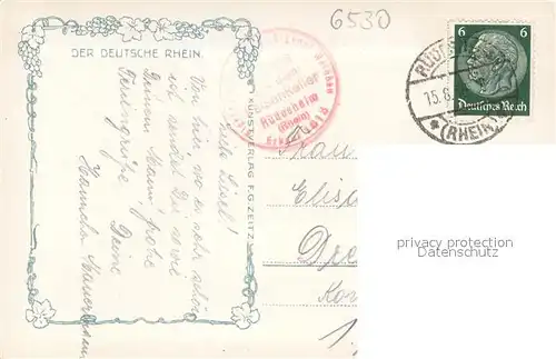 AK / Ansichtskarte Bingen_Rhein Panorama Blick von der Rossel Serie Der deutsche Rhein Bingen Rhein