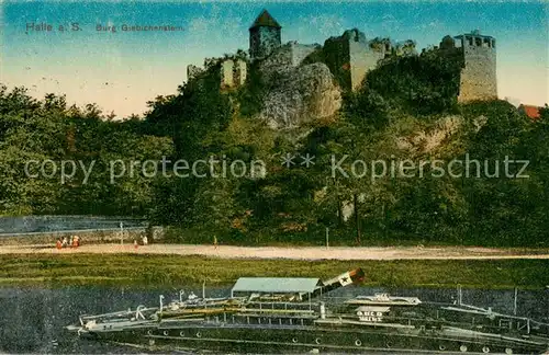 AK / Ansichtskarte Halle_Saale Burg Giebichenstein Faehre Halle_Saale