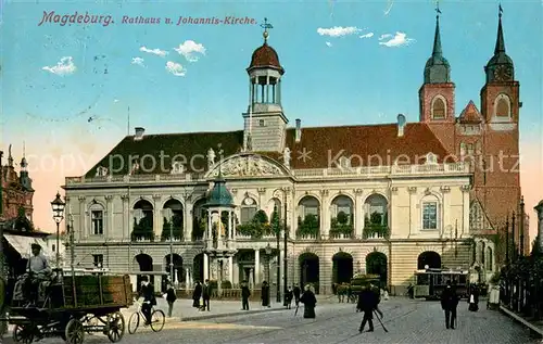 AK / Ansichtskarte Magdeburg Rathaus und Johanniskirche Magdeburg