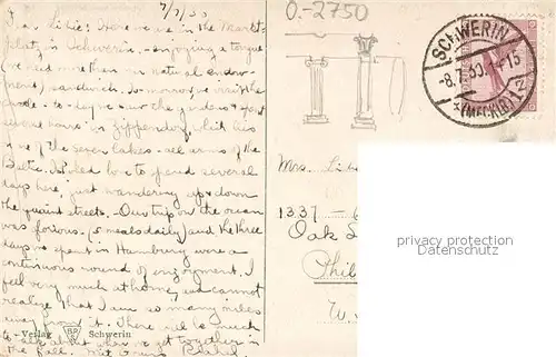 AK / Ansichtskarte Schwerin__Mecklenburg Stadtpanorama mit Schloss 