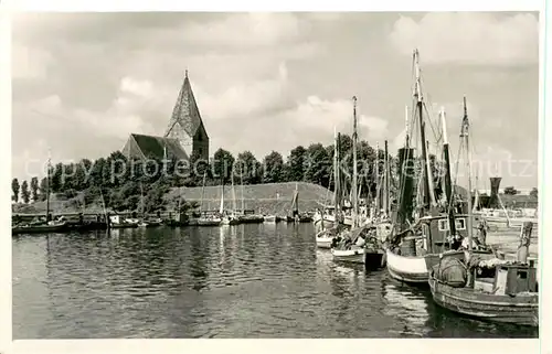 AK / Ansichtskarte Insel_Poel Hafen Blick zur Kirche Ostseebad Insel_Poel