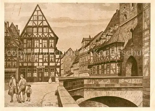 AK / Ansichtskarte Alt_Hannover Am Leintor um 1790 Alt_Hannover