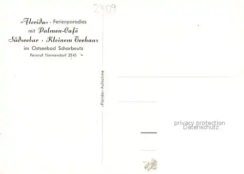 AK / Ansichtskarte Scharbeutz_Ostseebad Florida Ferienparadies mit Palmen Cafe Suedseebar Kleines Teehaus Scharbeutz_Ostseebad
