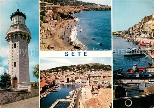 AK / Ansichtskarte Sete_Cette Le phare La corniche Les quais Vue generale et le mont Saint Clair 