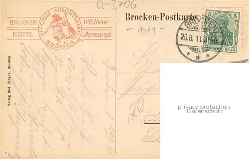 AK / Ansichtskarte Wernigerode_Harz Brocken Berghotel Observatorium Offizielle Ansichtskarte Wernigerode Harz