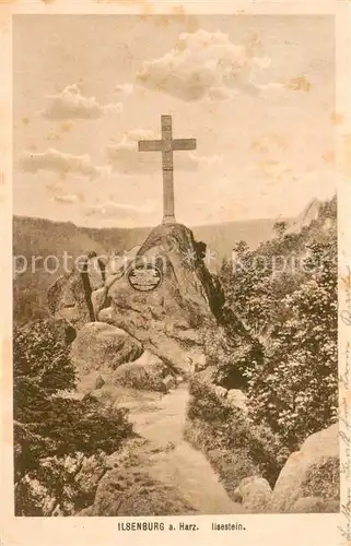 AK / Ansichtskarte Ilsenburg_Harz Ilsestein Gipfelkreuz Felsen Ilsenburg Harz