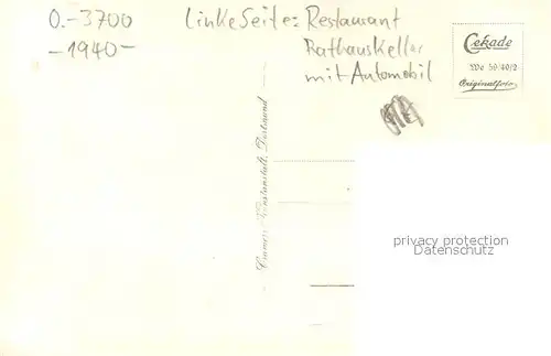 AK / Ansichtskarte Wernigerode_Harz Rathaus Restaurant Rathauskeller Automobil Wernigerode Harz