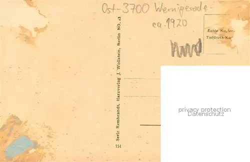 AK / Ansichtskarte Wernigerode_Harz Panorama vom Galgenberg Blick zum Schloss Kupfertiefdruck Wernigerode Harz