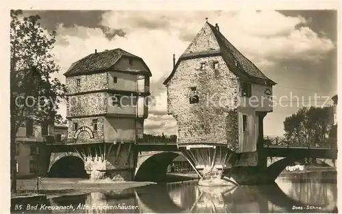 AK / Ansichtskarte Bad_Kreuznach Alte Brueckenhaeuser an der Nahe Seilerei Sattlerei Radium Solbad Bad_Kreuznach