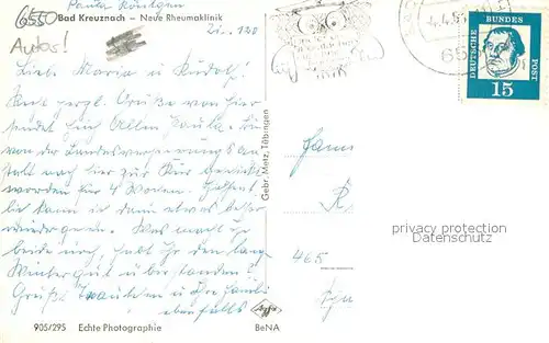AK / Ansichtskarte Bad_Kreuznach Neue Rheumaklinik Radium Solbad Kurort Bad_Kreuznach