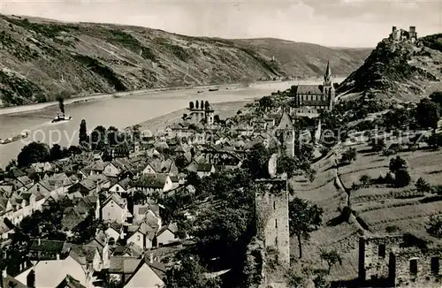 AK / Ansichtskarte Oberwesel_Rhein Panorama Blick auf den Rhein Ruine Schoenburg Oberwesel Rhein
