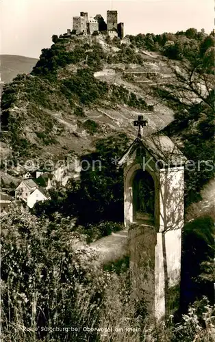 AK / Ansichtskarte Oberwesel_Rhein Ruine Schoenburg Bildstock Oberwesel Rhein