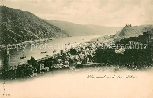 AK / Ansichtskarte Oberwesel_Rhein Panorama Blick auf den Rhein Oberwesel Rhein