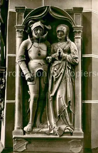 AK / Ansichtskarte Oberwesel_Rhein Liebfrauenkirche Ehepaar von Ottenstein Statue Oberwesel Rhein