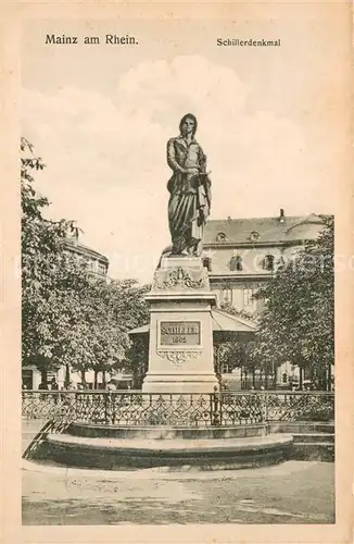 AK / Ansichtskarte Mainz_Rhein Schillerdenkmal Mainz Rhein