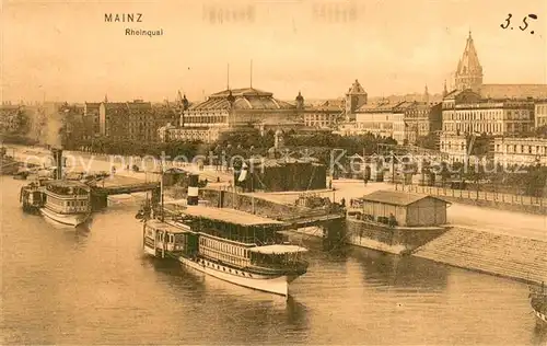 AK / Ansichtskarte Mainz_Rhein Rheinquai Mainz Rhein