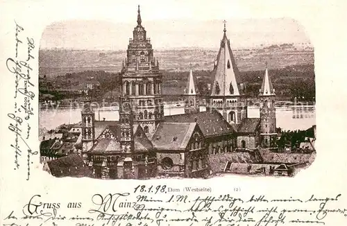 AK / Ansichtskarte Mainz_Rhein Dom Westseite Mainz Rhein