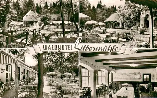 AK / Ansichtskarte Leopoldstal_Lippe Waldhotel Silbermuehle Terrasse Speisesaal Leopoldstal_Lippe