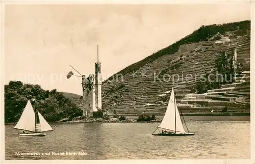 AK / Ansichtskarte Bingen_Rhein Maeuseturm und Ruine Ehrenfels Bingen Rhein