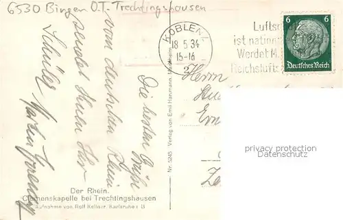 AK / Ansichtskarte Trechtingshausen Clemenskapelle Trechtingshausen