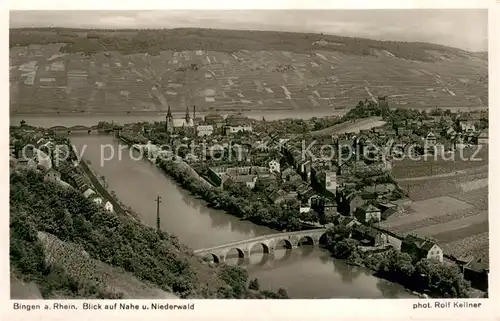 AK / Ansichtskarte Bingen_Rhein Blick auf Nahe und Niederwald Bingen Rhein