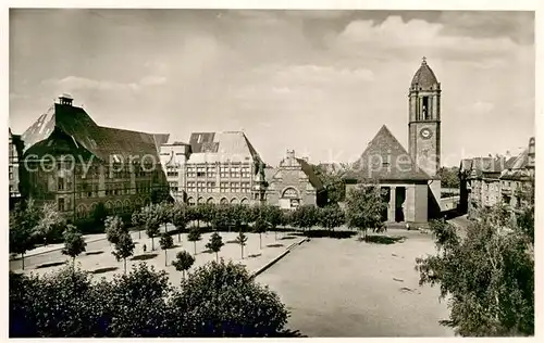 AK / Ansichtskarte Worms_Rhein Karlsplatz Eleonorenschule und Lutherkirche Worms Rhein