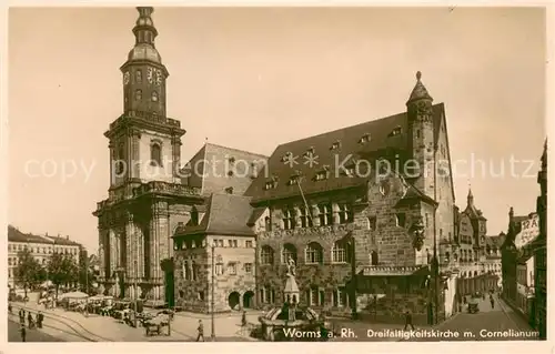 AK / Ansichtskarte Worms_Rhein Dreifaltigkeitskirche mit Cornelianum Worms Rhein