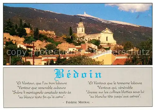 AK / Ansichtskarte Bedoin Village au pied du Mont Ventoux en Provence Eglise Poesie Frederic Mistral Bedoin
