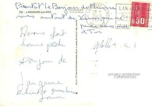 AK / Ansichtskarte Langrune sur Mer Plage a l heure du bain Place du 6 Juin Promenade Langrune sur Mer