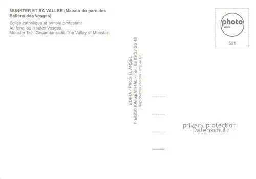 AK / Ansichtskarte Munster_68_Haut_Rhin_Elsass Vue panoramique et les Hautes Vosges 