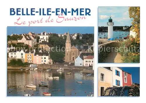 AK / Ansichtskarte Belle Ile en Mer Port de Sauzon et le phare Belle Ile en Mer