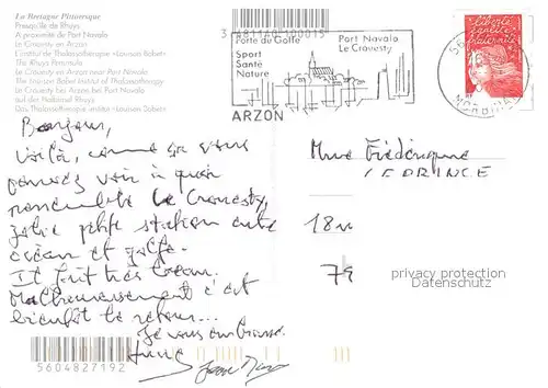 AK / Ansichtskarte Presqu_Ile_de_Rhuys Port Navalo Le Crouesty en Arzon Institut de thalassotherapie Louison Bobet vue aerienne Presqu_Ile_de_Rhuys