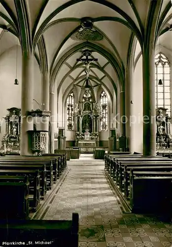 AK / Ansichtskarte Kirchberg_Hunsrueck Pfarrkirche St. Michael Innenansicht Kirchberg Hunsrueck