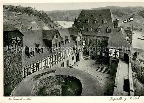 AK / Ansichtskarte Bacharach_Rhein Jugendburg Stahleck Hitlerjugend Hakenkreuzbanner Bacharach Rhein