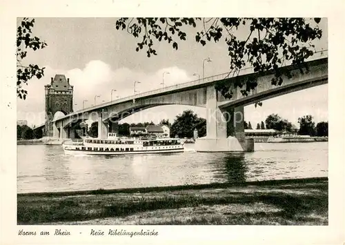 AK / Ansichtskarte Worms_Rhein Neue Nibelungenbruecke Worms Rhein